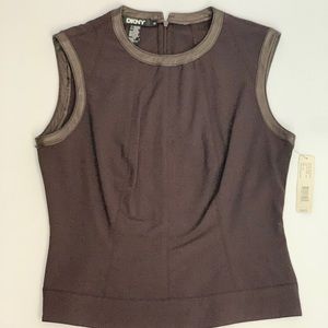 DKNY Leather Detail Top